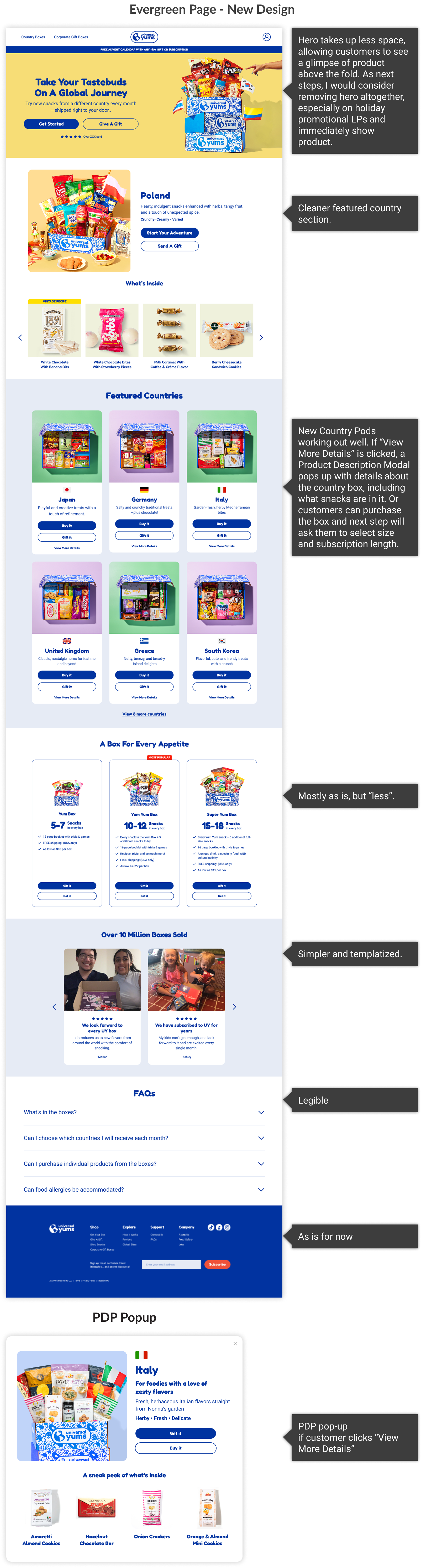 Homepage after redesign