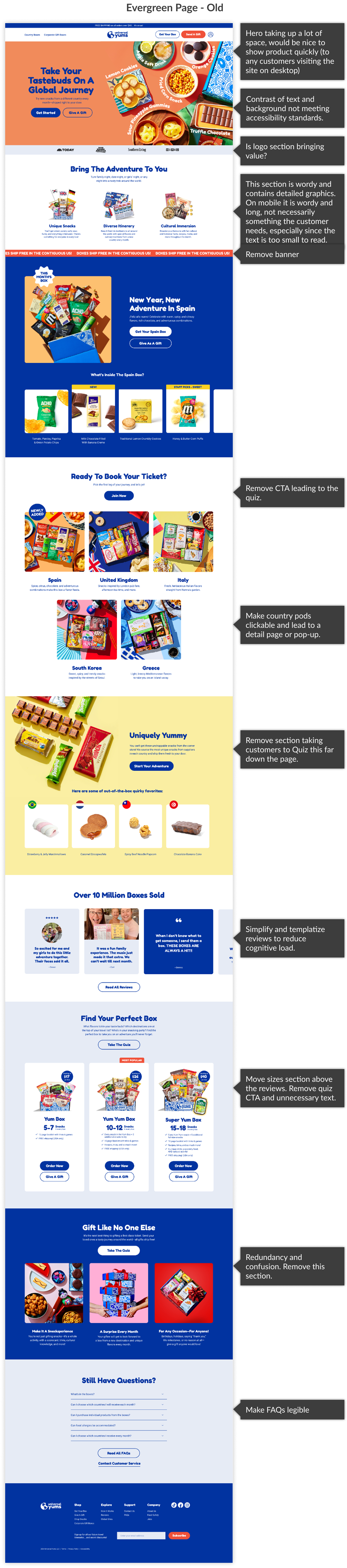 Homepage before redesign